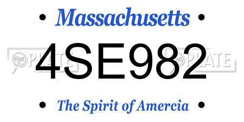 4SE982 Massachusetts License Plate