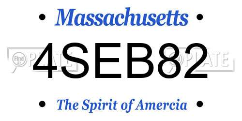 4SEB82 Massachusetts License Plate