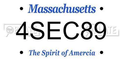 4SEC89 Massachusetts License Plate