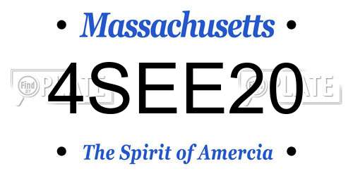 4SEE20 Massachusetts License Plate