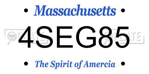 4SEG85 Massachusetts License Plate
