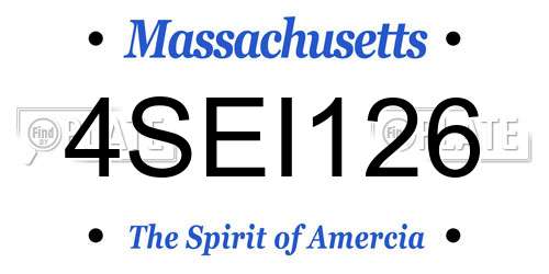 4SEI126 Massachusetts License Plate