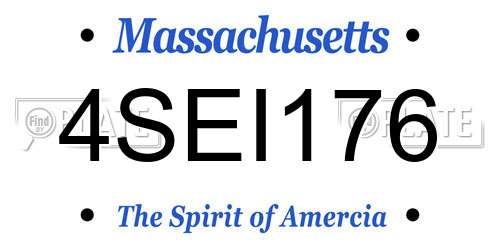 4SEI176 Massachusetts License Plate