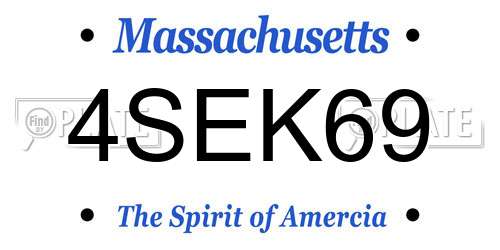 4SEK69 Massachusetts License Plate