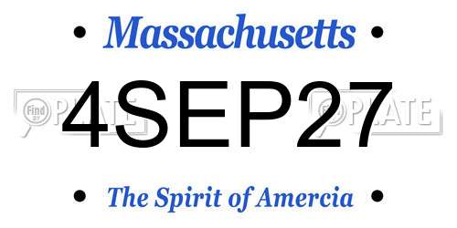 4SEP27 Massachusetts License Plate