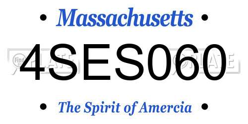 4SES060 Massachusetts License Plate