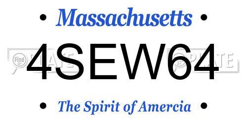 4SEW64 Massachusetts License Plate