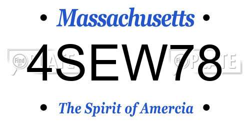 4SEW78 Massachusetts License Plate