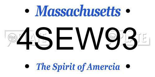 4SEW93 Massachusetts License Plate