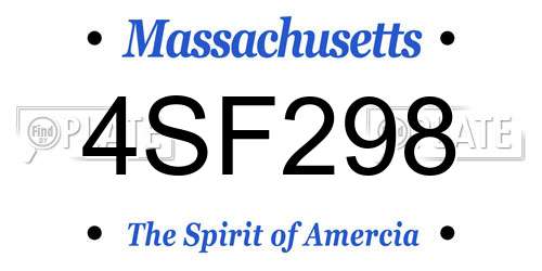4SF298 Massachusetts License Plate