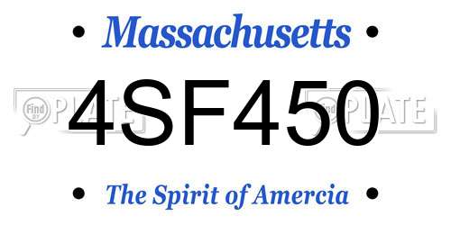 4SF450 Massachusetts License Plate