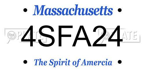 4SFA24 Massachusetts License Plate