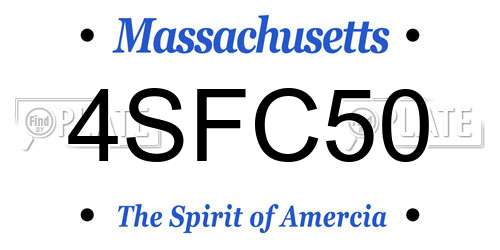 4SFC50 Massachusetts License Plate