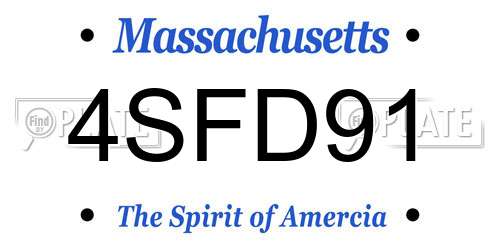 4SFD91 Massachusetts License Plate