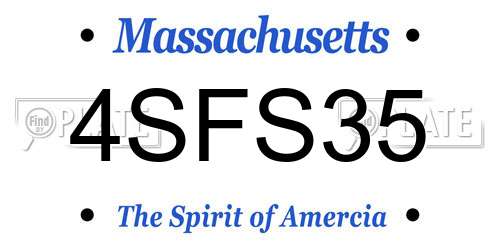 4SFS35 Massachusetts License Plate