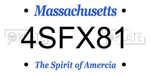 4SFX81 Massachusetts License Plate