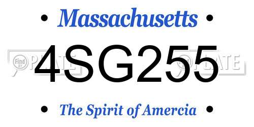 4SG255 Massachusetts License Plate