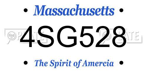 4SG528 Massachusetts License Plate