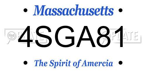 4SGA81 Massachusetts License Plate