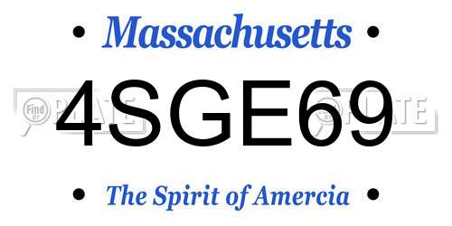 4SGE69 Massachusetts License Plate