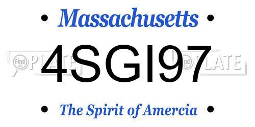 4SGI97 Massachusetts License Plate