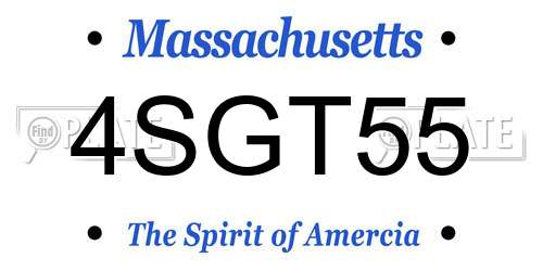 4SGT55 Massachusetts License Plate