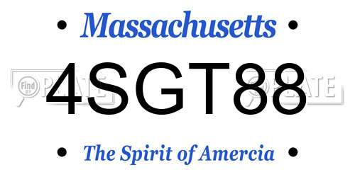 4SGT88 Massachusetts License Plate