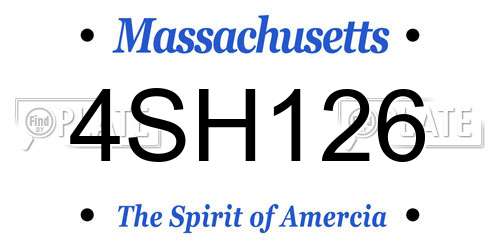 4SH126 Massachusetts License Plate