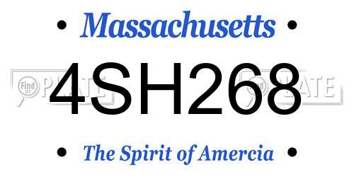 4SH268 Massachusetts License Plate