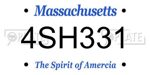 4SH331 Massachusetts License Plate