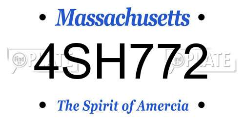 4SH772 Massachusetts License Plate