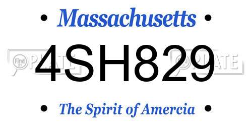 4SH829 Massachusetts License Plate
