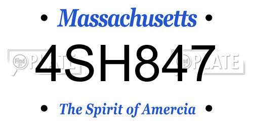 4SH847 Massachusetts License Plate