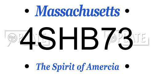 4SHB73 Massachusetts License Plate