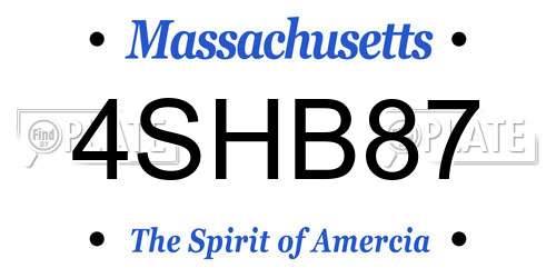 4SHB87 Massachusetts License Plate