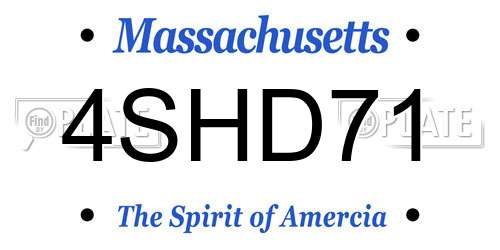 4SHD71 Massachusetts License Plate
