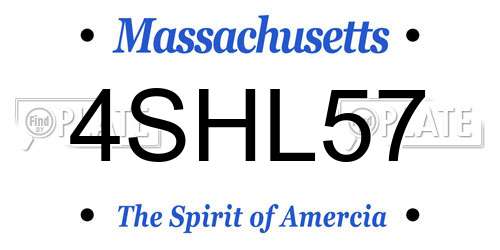 4SHL57 Massachusetts License Plate
