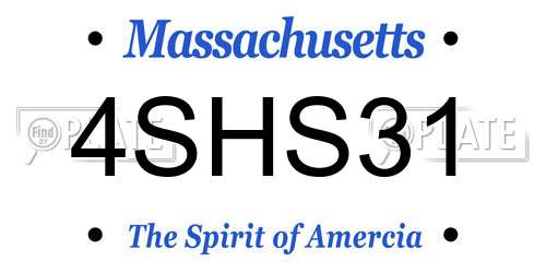 4SHS31 Massachusetts License Plate