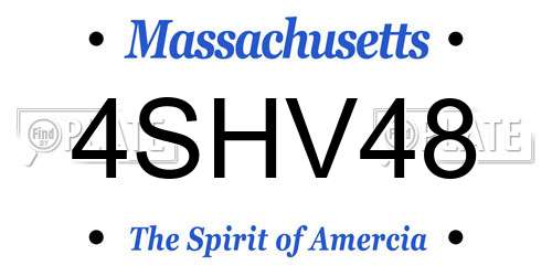 4SHV48 Massachusetts License Plate