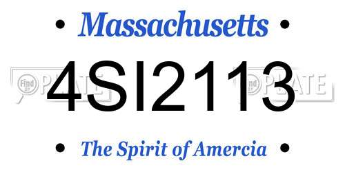 4SI2113 Massachusetts License Plate