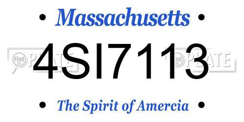 4SI7113 Massachusetts License Plate
