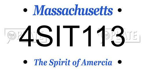 4SIT113 Massachusetts License Plate