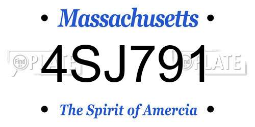 4SJ791 Massachusetts License Plate