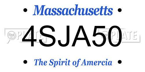 4SJA50 Massachusetts License Plate