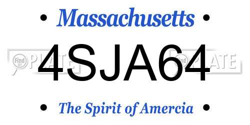 4SJA64 Massachusetts License Plate