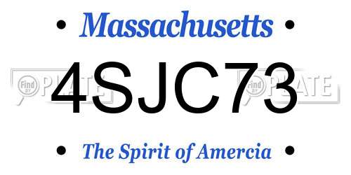 4SJC73 Massachusetts License Plate