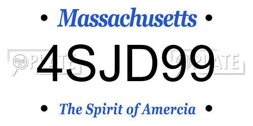 4SJD99 Massachusetts License Plate