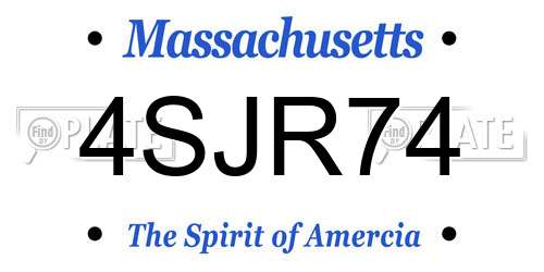 4SJR74 Massachusetts License Plate