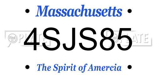 4SJS85 Massachusetts License Plate