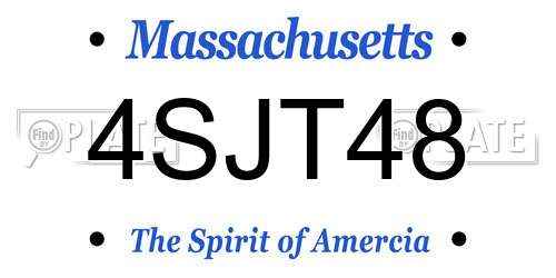 4SJT48 Massachusetts License Plate
